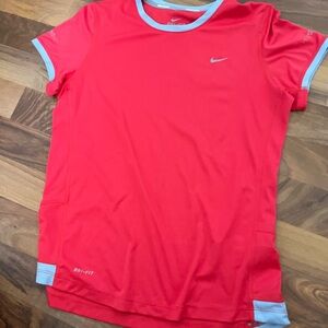 Nike Red Dri-FIT Running Shirt matching shorts and other pair of gray Nike short